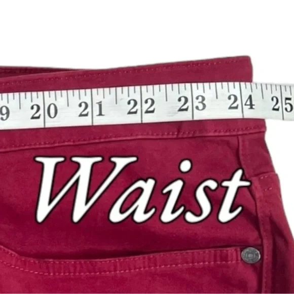 Talbots WOMENS PLUS SIZE 26W x 29" Zip Ankle Pants 5-Pocket Stretch Burgundy - Picture 9 of 16